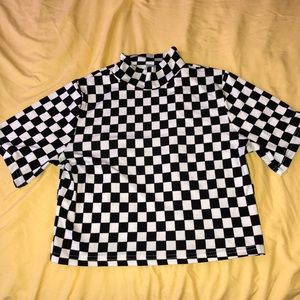 Checkered board crop top